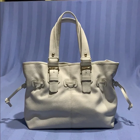 Dooney & Bourke White Leather Tote - Picture 5 of 10